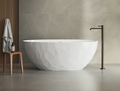 Cast marble bathtub MATERIA with overflow