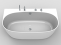 Cast marble bathtub NOVA with overflow